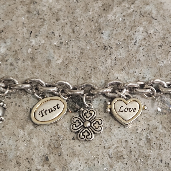 Brighton Power of Pink Chunky Silver Plated Charm Bracelet - Picture 8 of 9